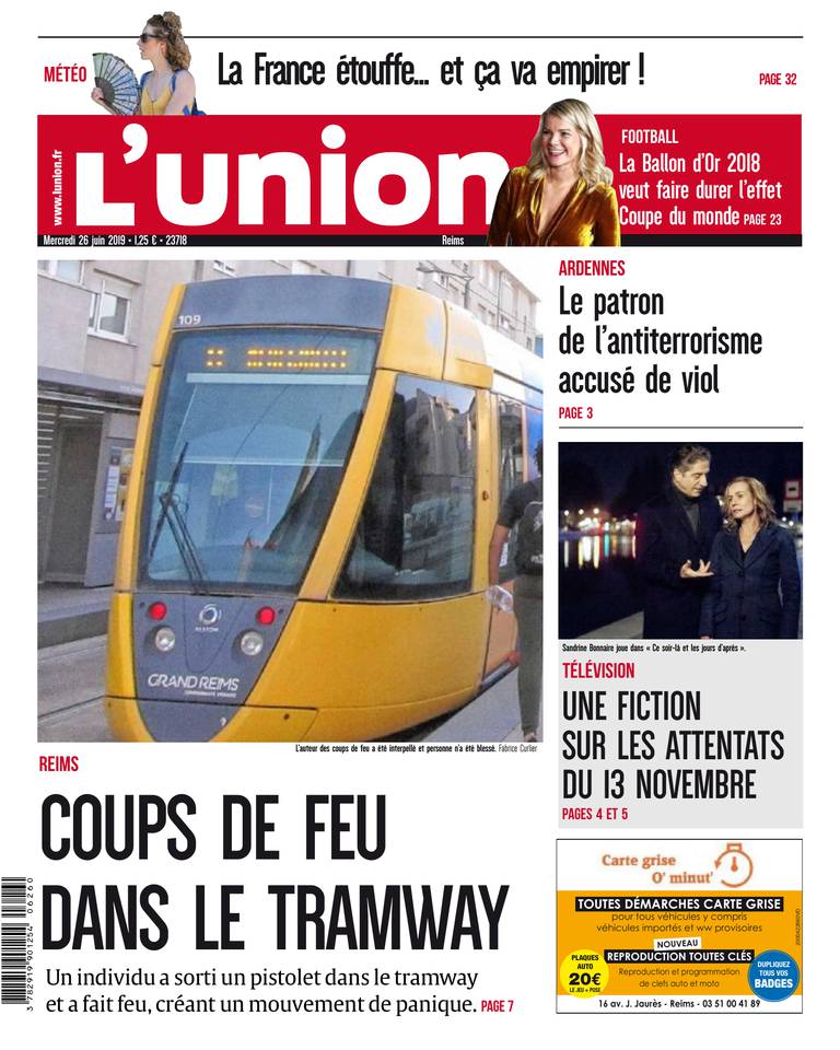 L'Union Ardennes 26 juin 2019 L'Union Ardennes - Reims du 26 juin 2019