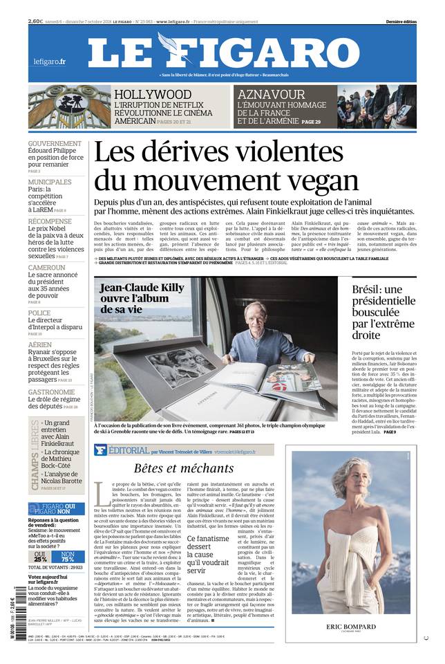 Le Figaro 06 octobre 2018 Le Figaro du 06 octobre 2018 à télécharger sur iPad