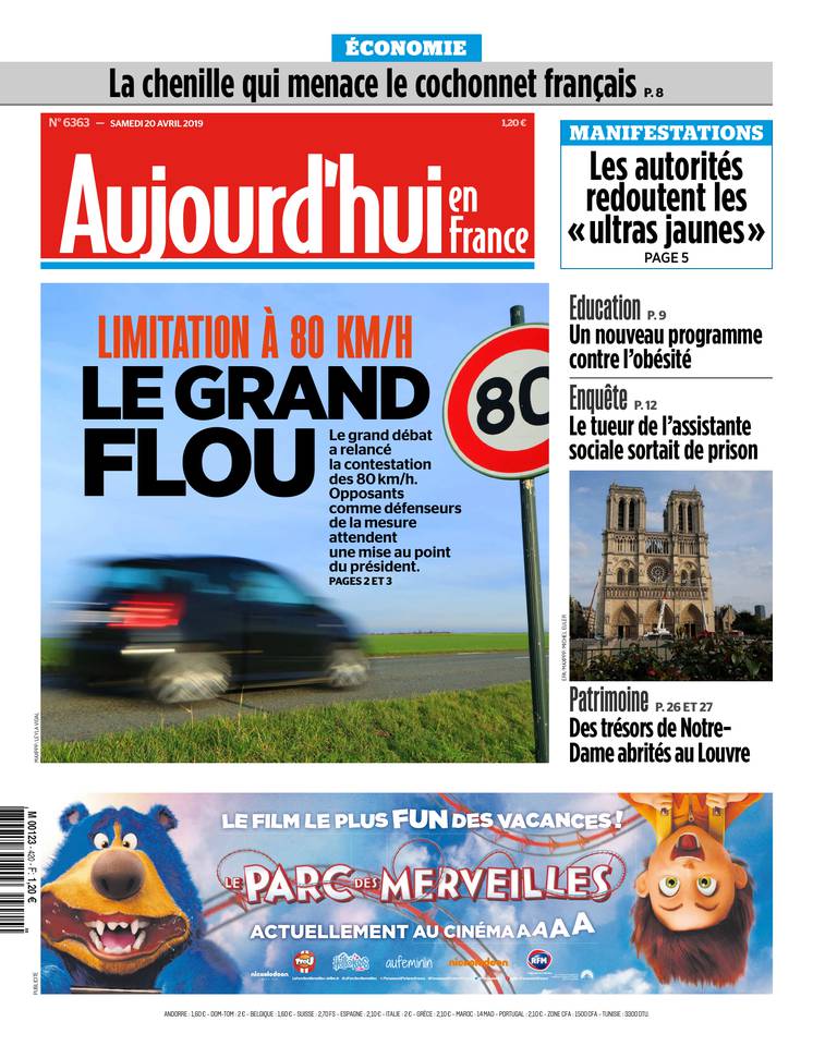 Aujourd'hui en France 20 avril 2019 Aujourd'hui en France du 20 avril 2019 à télécharger sur iPad