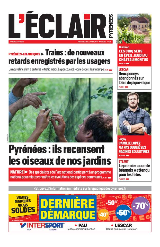 L'Éclair des Pyrénées 26 juillet 2017 Abonnement L'Éclair des Pyrénées Pas Cher avec le BOUQUET ePresse.fr