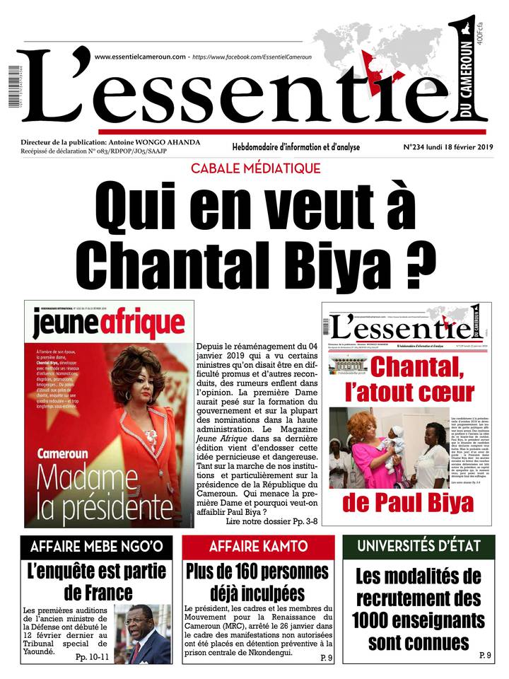 L'essentiel du Cameroun 18 février 2019 L'essentiel du Cameroun du 18 février 2019