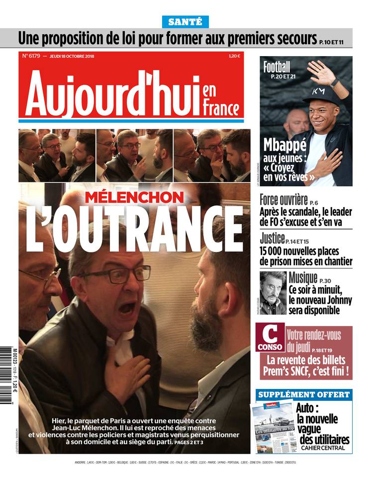 Aujourd'hui en France 18 octobre 2018 Aujourd'hui en France du 18 octobre 2018 à télécharger sur iPad