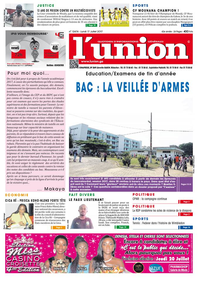 L'union 17 juillet 2017 L'union du 17 juillet 2017 à télécharger sur iPad