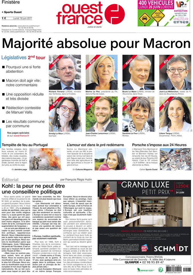 Ouest-France 19 juin 2017 Ouest-France du 19 juin 2017 à télécharger sur iPad
