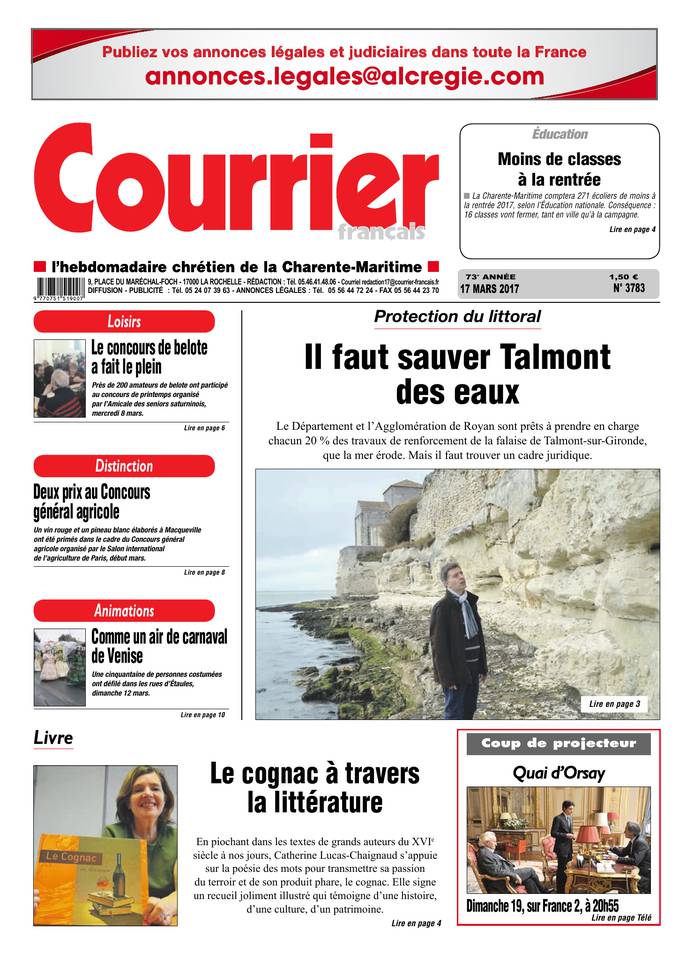 Courrier Français 17 mars 2017 Courrier Français du 17 mars 2017 à télécharger sur iPad