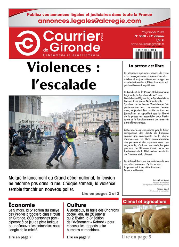 Courrier de Gironde du 25 janvier 2019