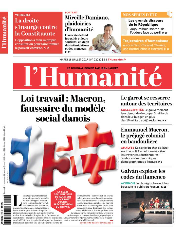 L'Humanité 18 juillet 2017 L'Humanité du 18 juillet 2017 à télécharger sur iPad