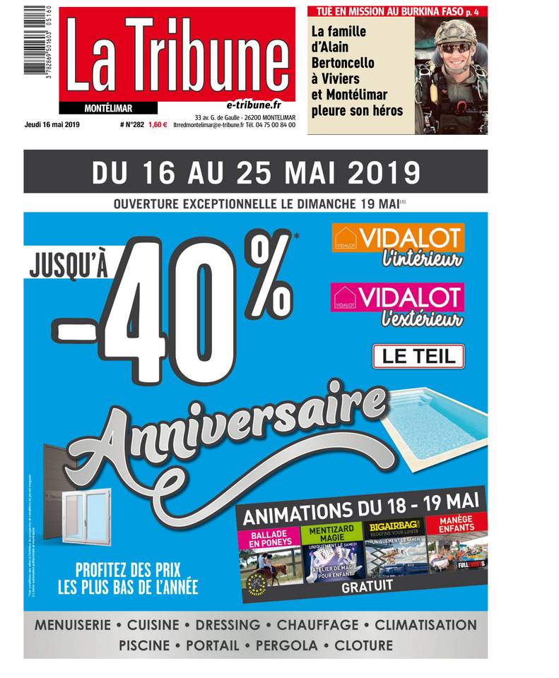 La Tribune - Montélimar / Ardèche / Provence / Tricastin 16 mai 2019 Abonnement à La Tribune Pas Cher avec le BOUQUET INFO ePresse.fr