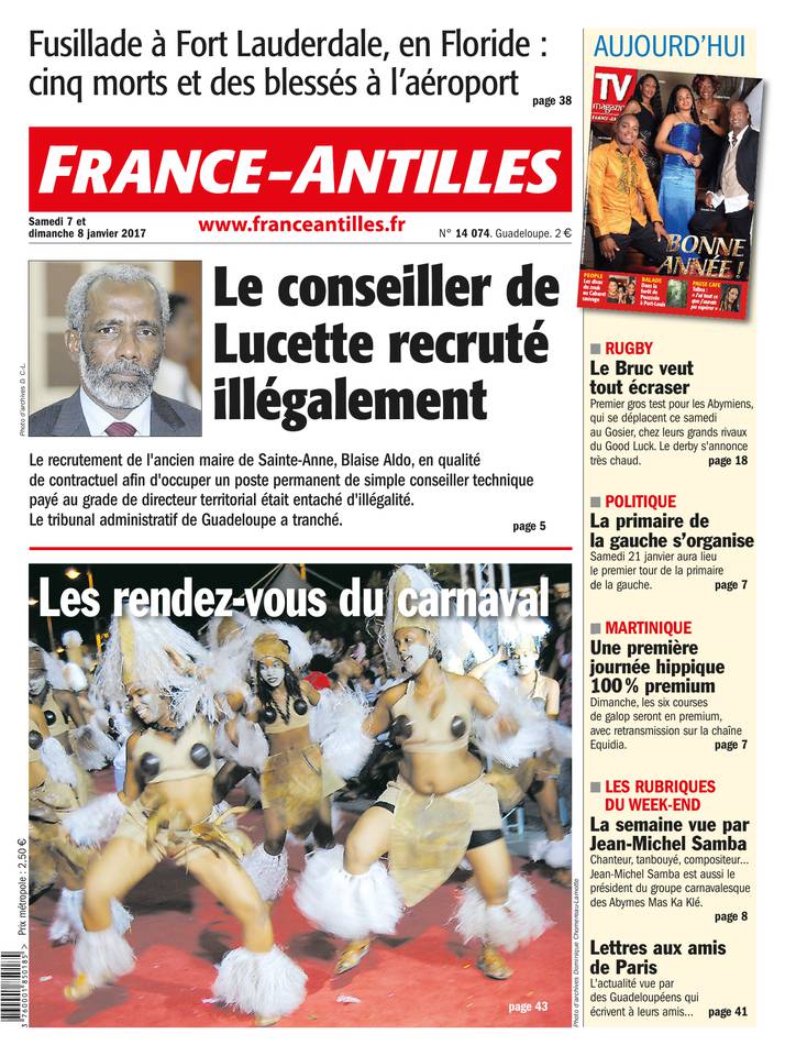France-Antilles Guadeloupe 07 janvier 2017 France-Antilles Guadeloupe du 07 janvier 2017 à télécharger sur iPad