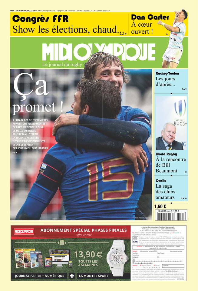 Midi Olympique Vert 01 juillet 2016 Midi Olympique Vert du 01 juillet 2016 à télécharger sur iPad