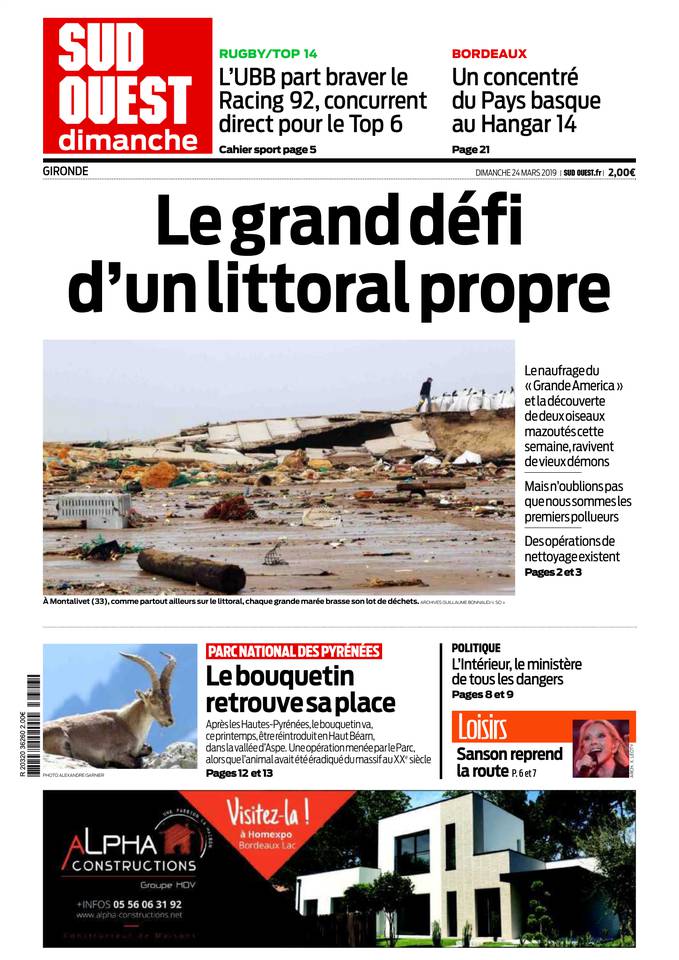 Sud Ouest Dimanche 24 mars 2019 Abonnement Sud Ouest Pas Cher avec BOUQUET INFO ePresse.fr
