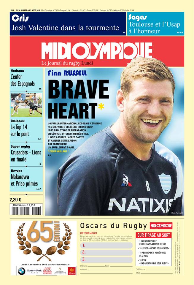 Midi Olympique Rouge 30 juillet 2018 Midi Olympique Rouge N°5453 du 30 juillet 2018 à télécharger sur iPad