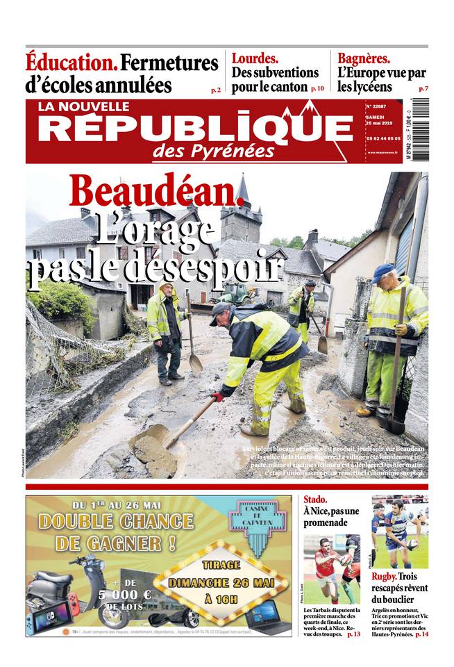 La Nouvelle République des Pyrénées 25 mai 2019 La Nouvelle République des Pyrénées du 25 mai 2019 à télécharger sur iPad