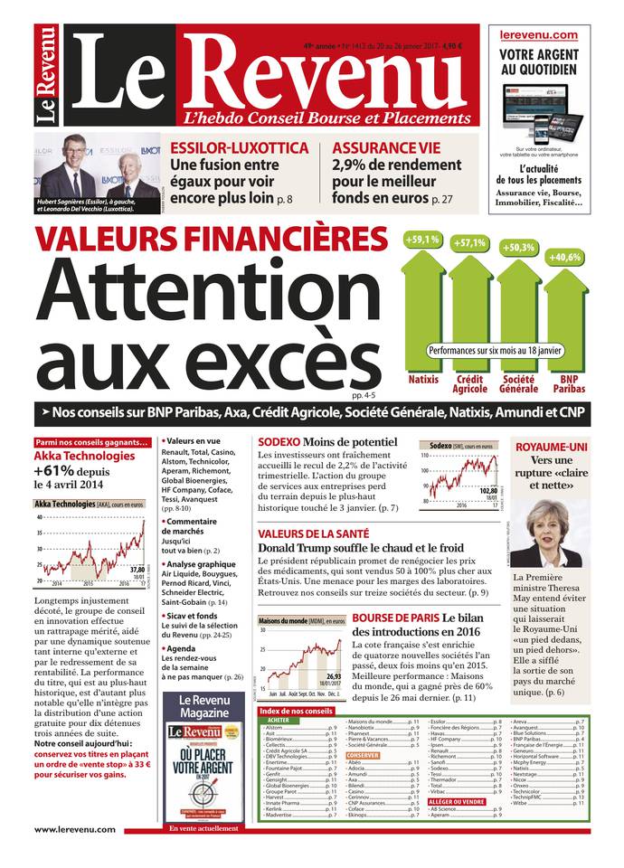 Le Revenu 19 janvier 2017 Le Revenu N°1412 du 19 janvier 2017 à télécharger sur iPad