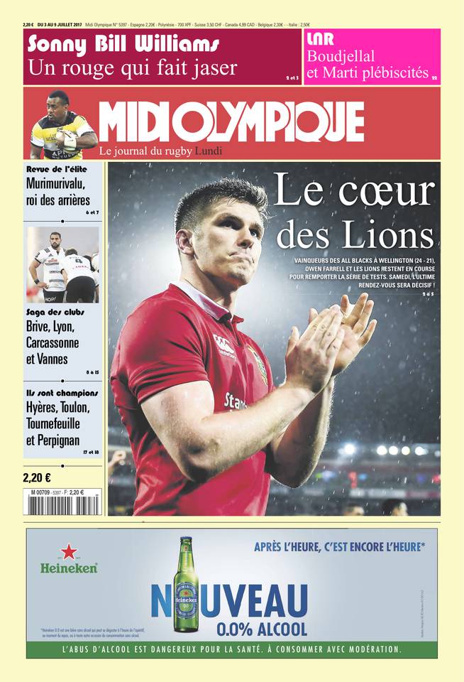 Midi Olympique Rouge 03 juillet 2017 Midi Olympique Rouge du 03 juillet 2017 à télécharger sur iPad