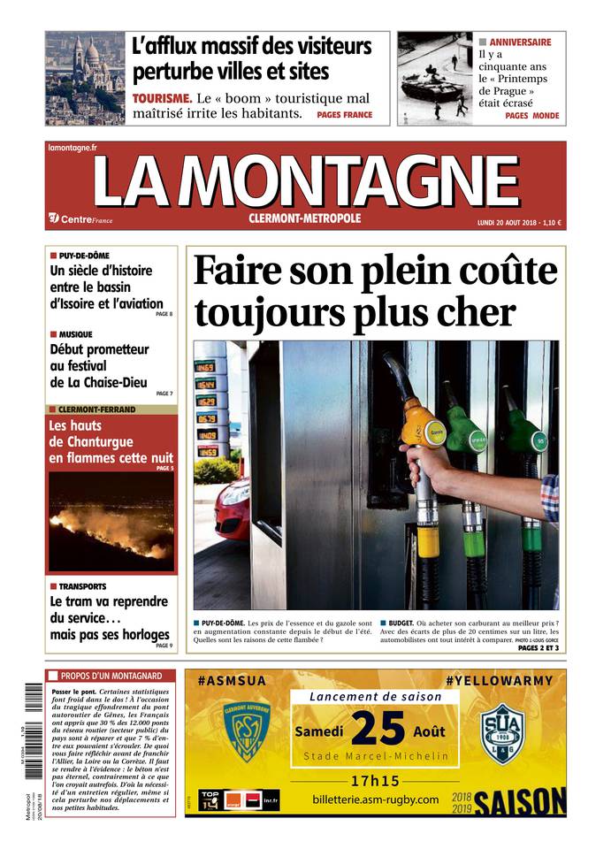 La Montagne 20 août 2018 Abonnement La Montagne Pas Cher avec le BOUQUET INFO ePresse.fr