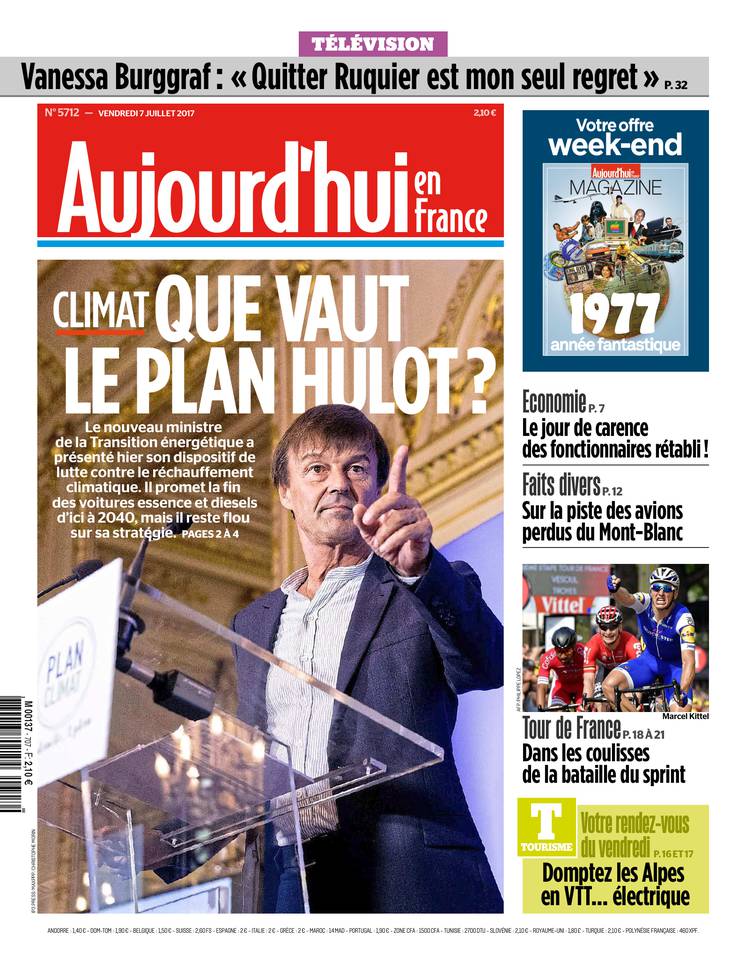 Aujourd'hui en France 07 juillet 2017 Aujourd'hui en France du 07 juillet 2017 à télécharger sur iPad