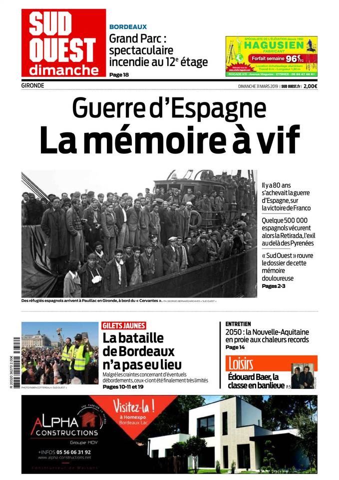 Sud Ouest Dimanche 31 mars 2019 Sud Ouest Dimanche du 31 mars 2019 à télécharger sur iPad