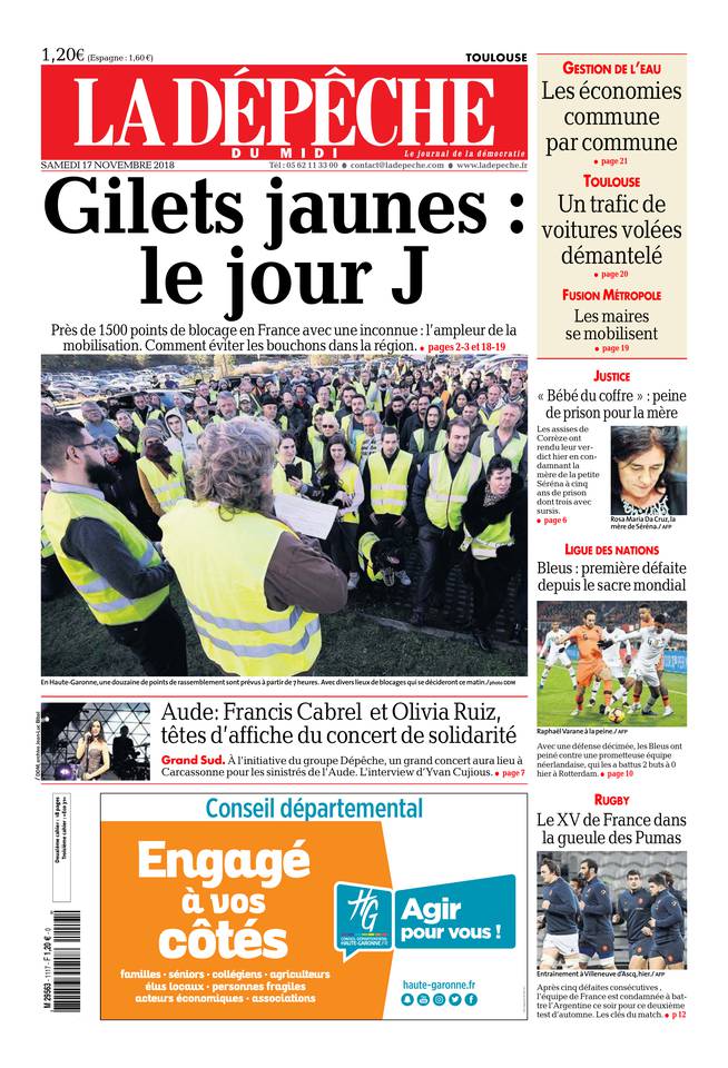 La Dépêche du Midi 17 novembre 2018 Abonnement à La Dépêche du Midi Pas Cher avec le BOUQUET ePresse.fr