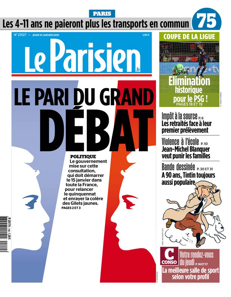 Le Parisien 10 janvier 2019 Le Parisien du 10 janvier 2019 à télécharger sur iPad