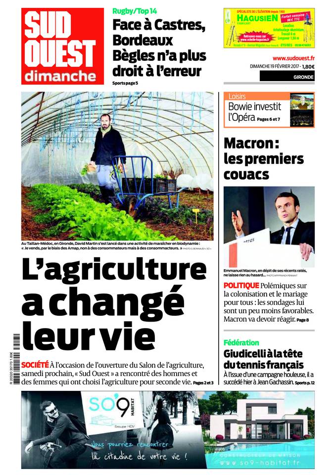 Sud Ouest Dimanche 19 février 2017 Sud Ouest Dimanche du 19 février 2017 à télécharger sur iPad