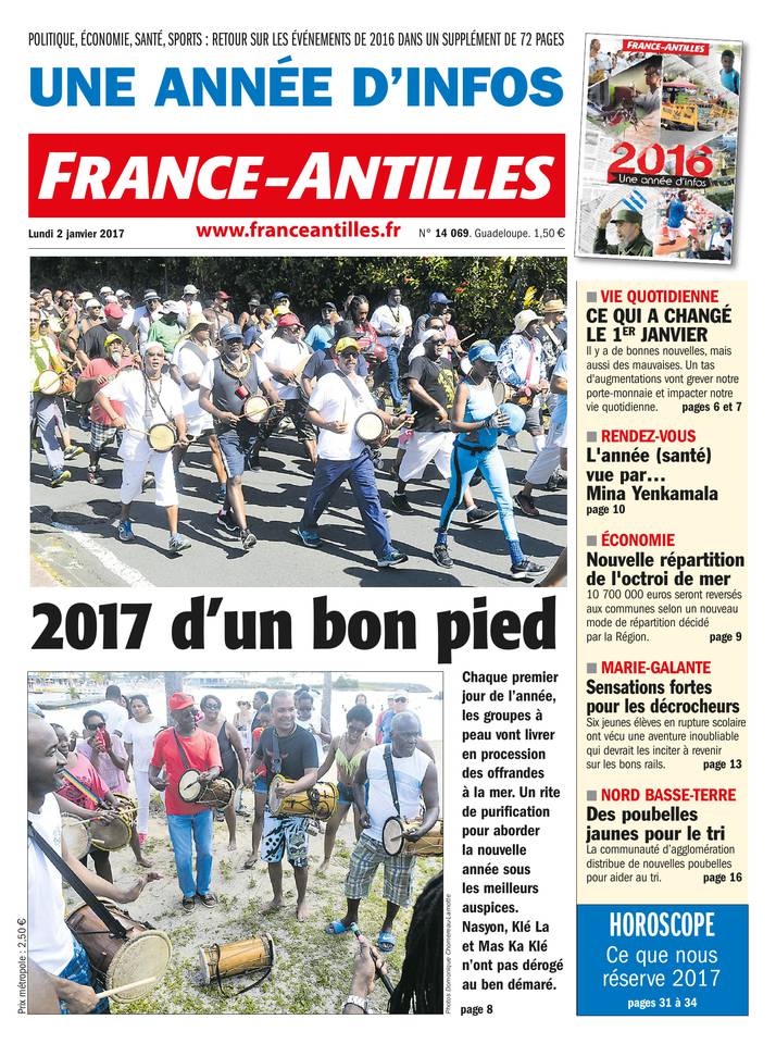 France-Antilles Guadeloupe 02 janvier 2017 France-Antilles Guadeloupe du 02 janvier 2017 à télécharger sur iPad