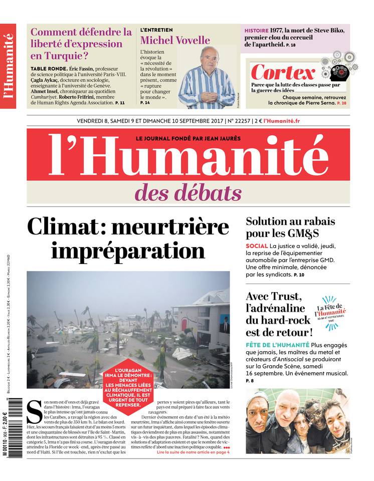 L'Humanité 08 septembre 2017 L'Humanité du 08 septembre 2017 à télécharger sur iPad