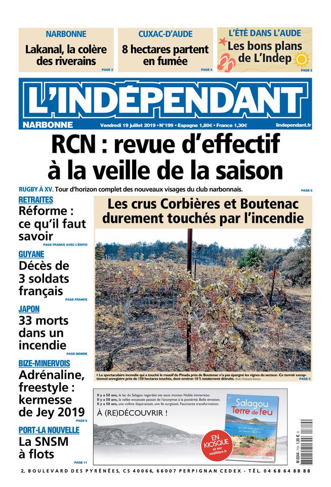 L'Indépendant 19 juillet 2019 Abonnement L’Indépendant Pas Cher avec BOUQUET INFO ePresse.fr