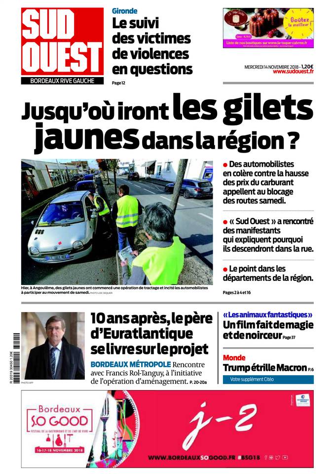 Sud Ouest 14 novembre 2018 Sud Ouest du 14 novembre 2018 à télécharger sur iPad
