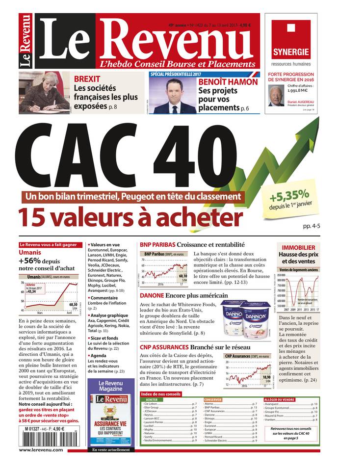 Le Revenu 06 avril 2017 Le Revenu N°1423 du 06 avril 2017 à télécharger sur iPad