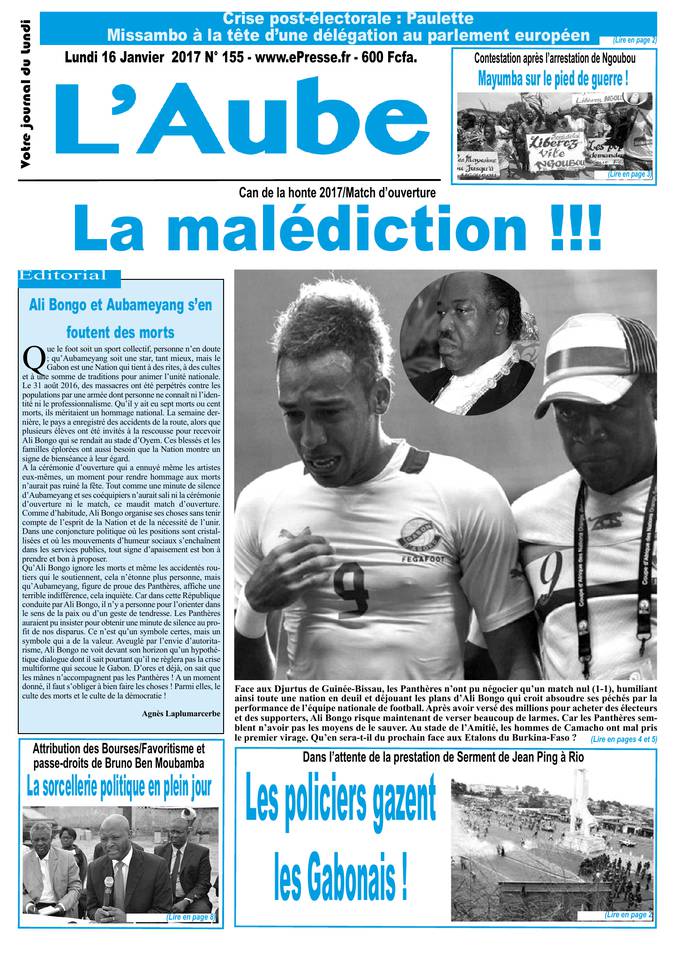L'Aube 16 janvier 2017 L'Aube N°155 du 16 janvier 2017 à télécharger sur iPad
