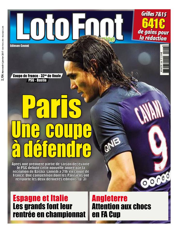 Loto Foot Magazine 04 janvier 2017 Loto Foot Magazine du 04 janvier 2017 à télécharger sur iPad