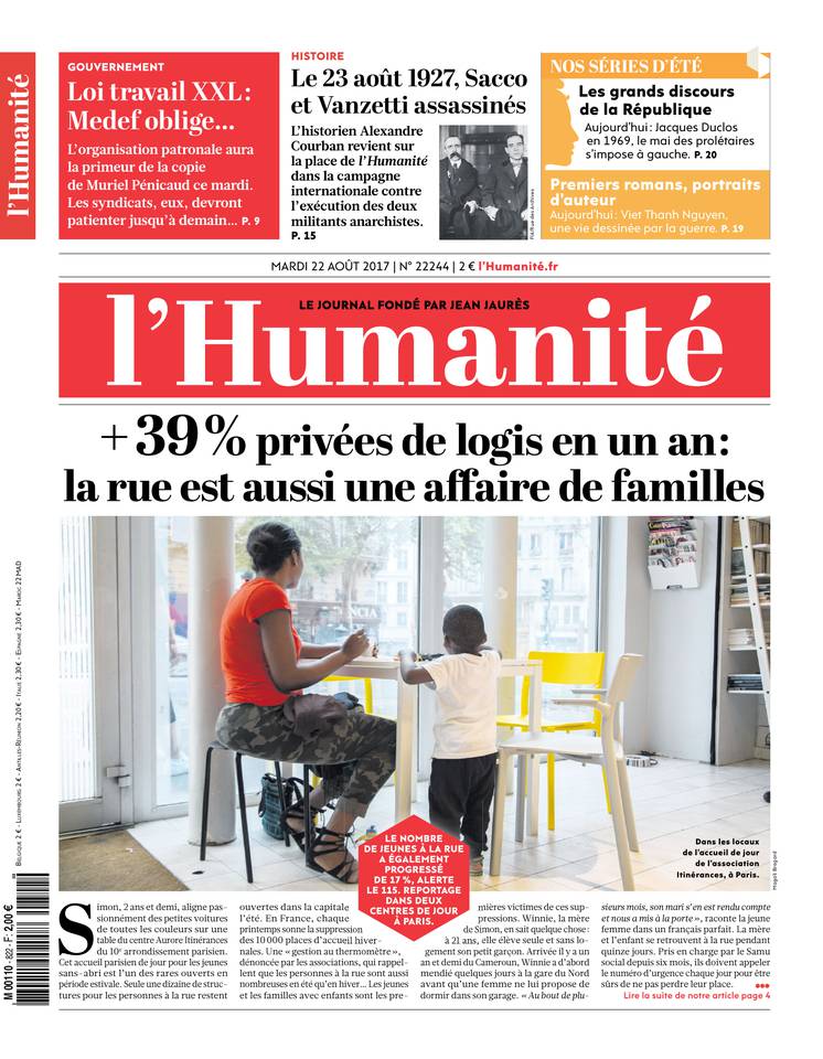 L'Humanité 22 août 2017 L'Humanité du 22 août 2017 à télécharger sur iPad
