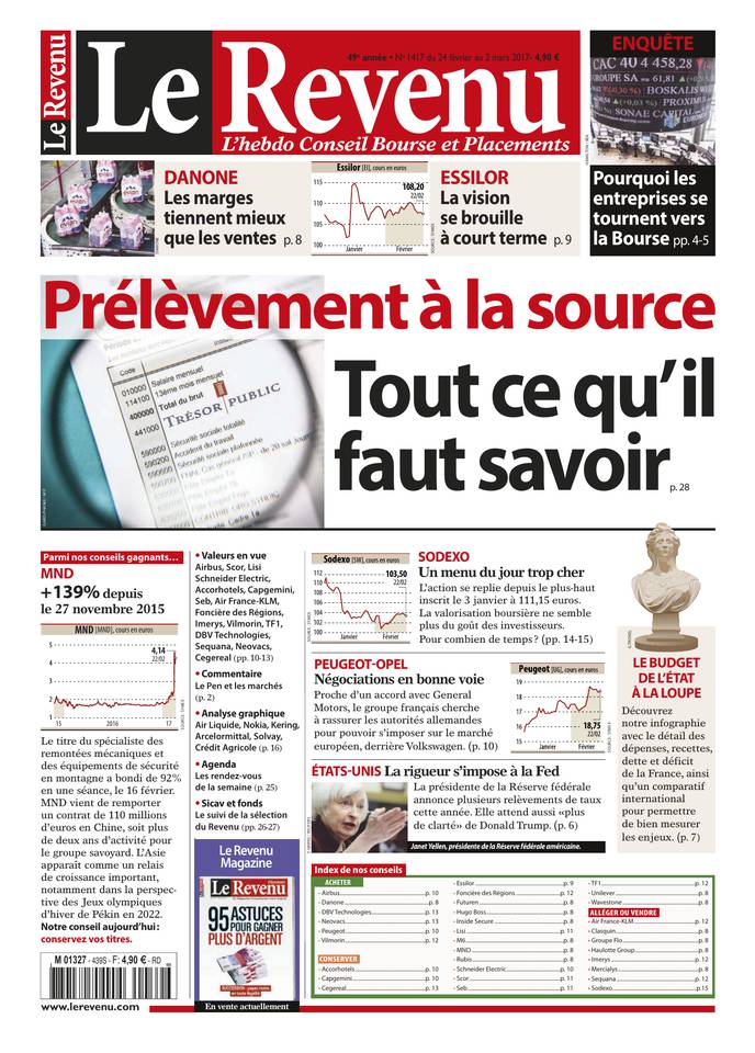 Le Revenu 23 février 2017 Le Revenu N°1417 du 23 février 2017 à télécharger sur iPad
