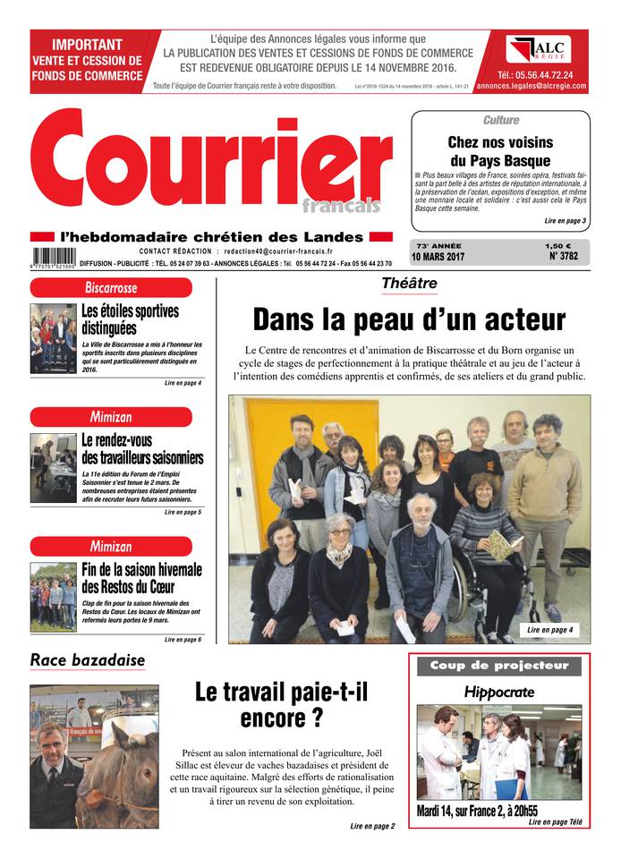 Courrier Français 10 mars 2017 Courrier Français du 10 mars 2017 à télécharger sur iPad
