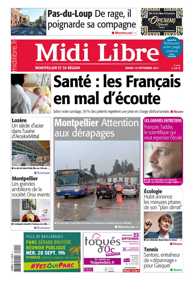 Midi Libre 19 septembre 2017 Abonnement à Midi Libre Pas Cher avec le BOUQUET INFO ePresse.fr