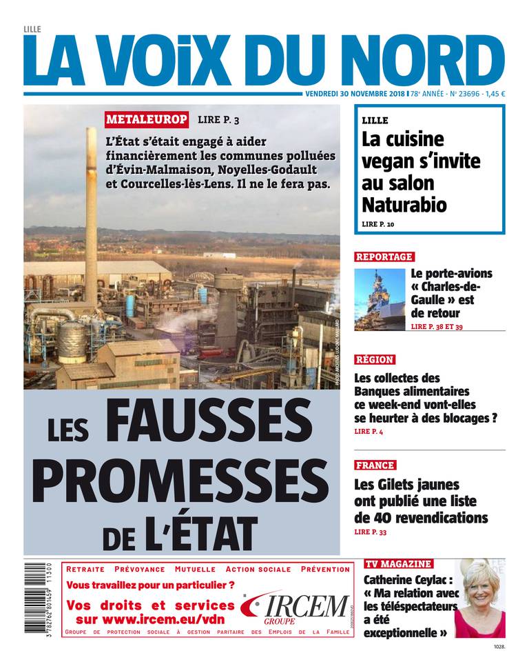 La Voix du Nord 30 novembre 2018 La Voix du Nord du 30 novembre 2018 à télécharger sur iPad