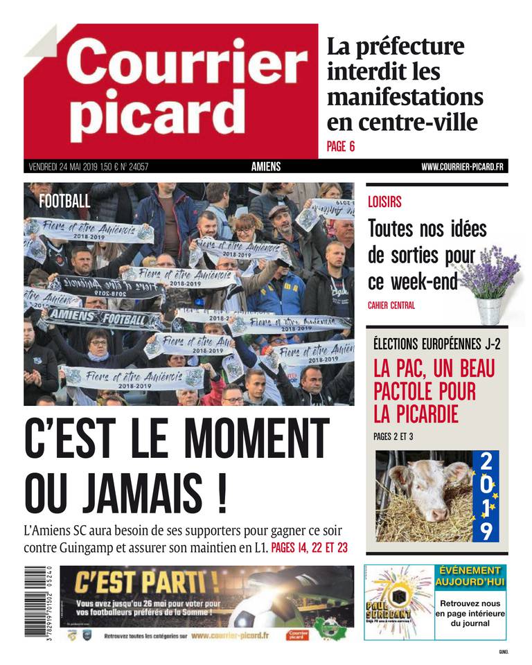 Courrier Picard 24 mai 2019 Courrier Picard - Amiens du 24 mai 2019