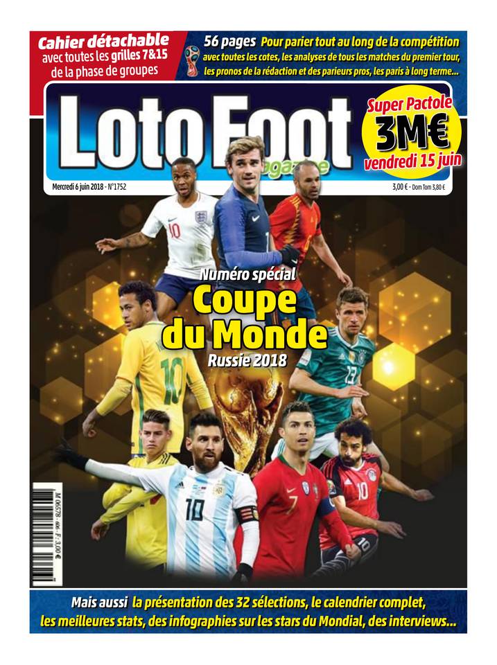 Loto Foot Magazine 06 juin 2018 Abonnement Loto Foot Mag Pas Cher avec le BOUQUET ePresse.fr