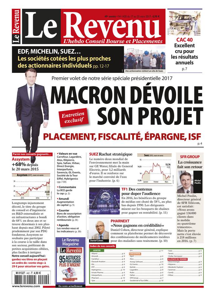 Le Revenu 16 mars 2017 Le Revenu N°1420 du 16 mars 2017 à télécharger sur iPad