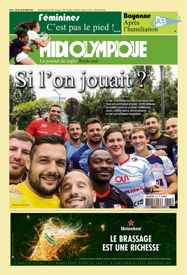 Midi Olympique Vert 25 août 2017 Midi Olympique Vert du 25 août 2017 à télécharger sur iPad