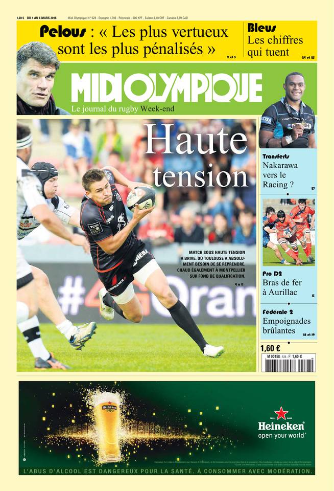 Midi Olympique Vert 04 mars 2016 Midi Olympique Vert du 04 mars 2016 à télécharger sur iPad