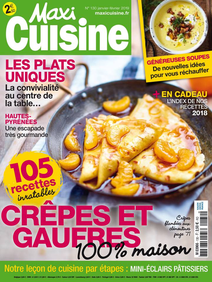 MAXI CUISINE 31 décembre 2018 Abonnement à MAXI CUISINE Pas Cher avec le BOUQUET ePresse.fr